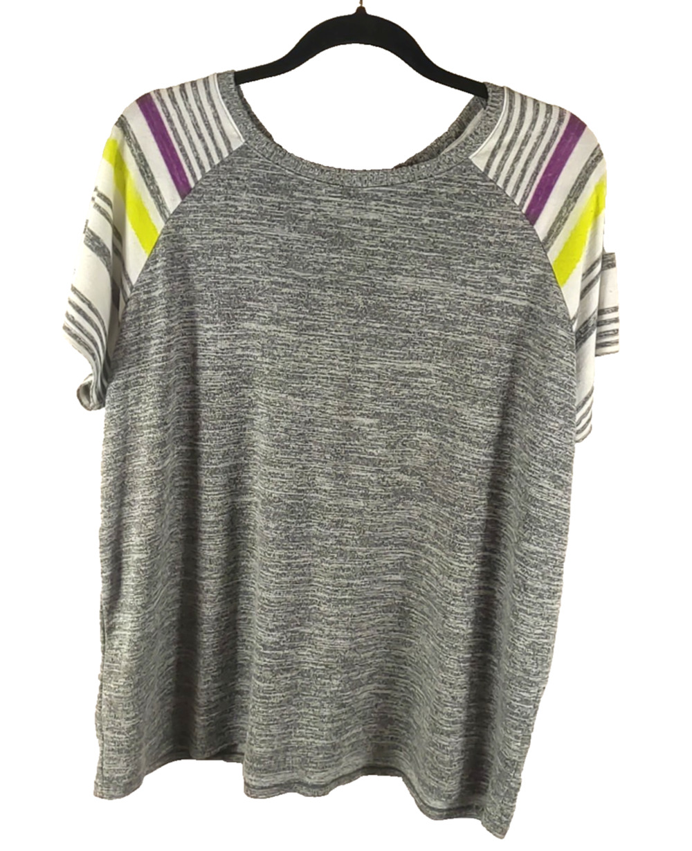 Vera Wang Simply Vera Women's Sweater Short Sleeve Lightweight Size X Large Gray